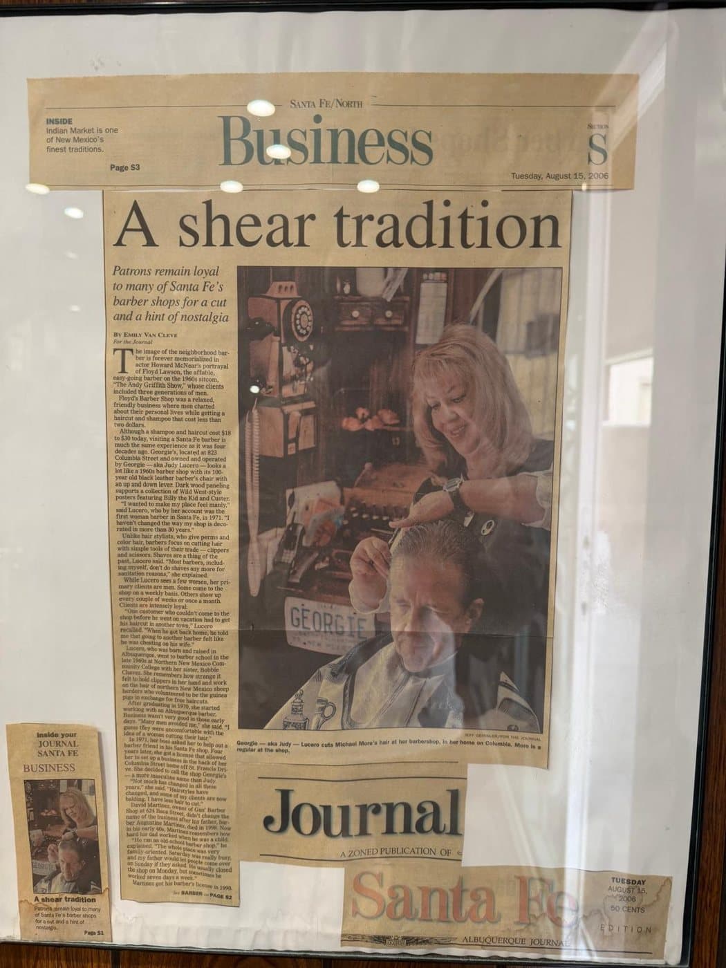 Albuquerque Journal clipping: A shear tradition